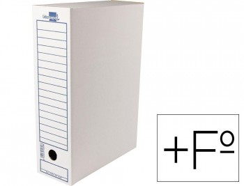 Caja archivo definitivo liderpapel carton folio prolongado 388x275x116 mm 340 g/m2 PACK 10 UDS