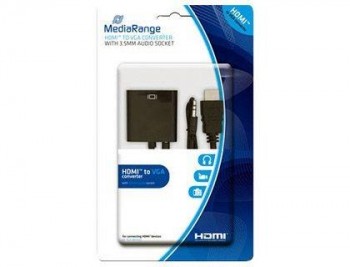 CABLE HDMI A VGA JACK 3.5 MM MEDIARANGE NEGRO