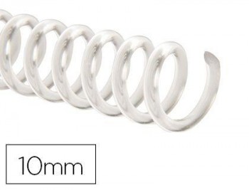 Espiral plastico q-connect transparente 32 5:1 10mm 1,8mm caja de 100 unidades