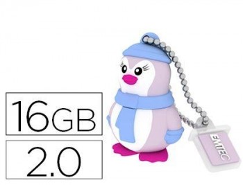 MEMORIA USB EMTEC 16 GB 2.0 FLASH PINGUINO