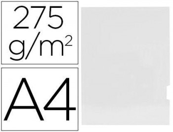 Subcarpeta cartulina gio plastificada presentacion 2 solapas din a4 blanco 275g/m2 - pack 25 und