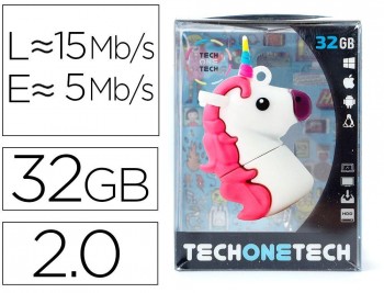 MEMORIA USB TECHONETECH 32GB 2.0 FLASH UNICORNIO
