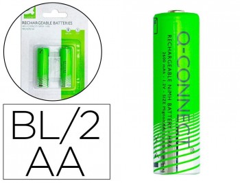 Pila q-connect alcalina aa recargable blister de 2 unidades