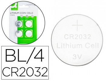 PILAS Q-CONNECT BOTON CR2032 3V BLISTER 4UDS