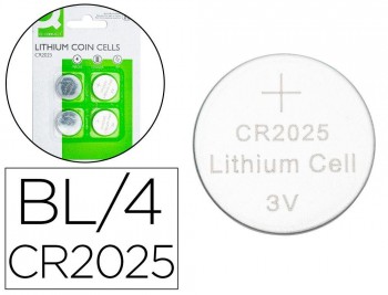 PILA Q-CONNECT BOTON CR2025 3V LITIO BLISTER 4 UDS