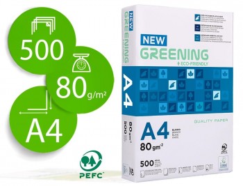 A4 80GR LIDERPAPEL GREENING PAQUETE 500HOJAS