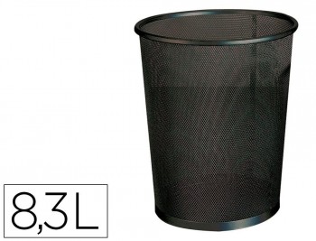 Papelera metalica q-connect negra - rejilla- 190x260x235mm