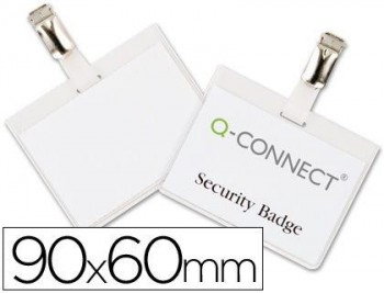 Identificador con pinza q-connect kf01562 60x90 mm cerrada caja 25 uds