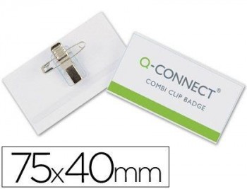 Identificador q-connect con pinza e imperdible kf01568 40x75 mm - caja de 50 und