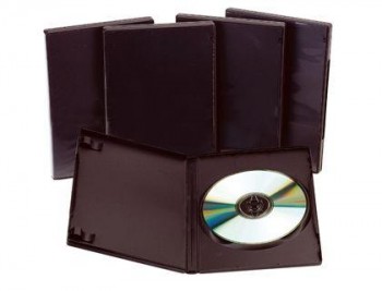 CAJA DVD Q-CONNECT INTERIOR NEGRO PACK 5 UNIDADES