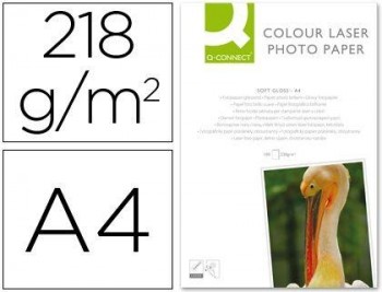 PAPEL FOTO GLOSS DOBLE CAPA DINA4 218GR Q-CONNECT PACK 100HOJAS