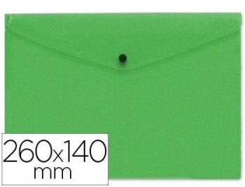 Carpeta liderpapel dossier broche polipropileno tama  o sobre americano 260x140mm verde translucido