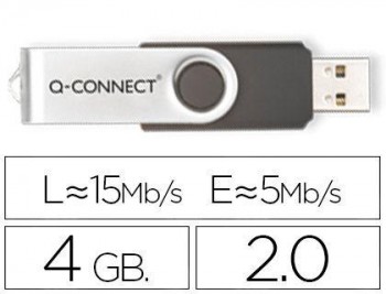 MEMORIA USB Q-CONNECT 4 GB 2.0 GIRATORIO