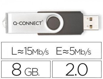 MEMORIA USB Q-CONNECT 8 GB 2.0 GIRATORIO