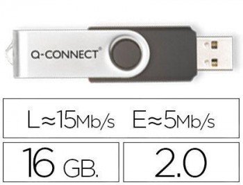 MEMORIA USB Q-CONNECT 16 GB 2.0 GIRATORIO