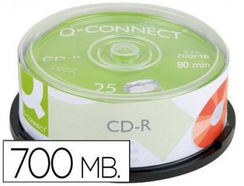 CD-R Q-CONNECT 700MB 52X 80MIN TARRINA 25 UNIDADES