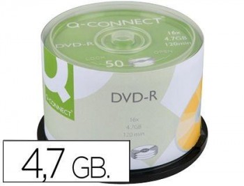 DVD-R Q-CONNECT 4,7GB 16X 120MIN TARRINA 50 UDS
