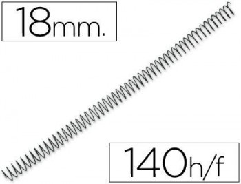 Espiral metalico q-connect 64 5:1 18mm 1,2mm caja de 100 unidades