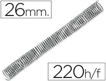 Espiral metalico q-connect 64 5:1 26mm 1,2mm caja de 50 unidades