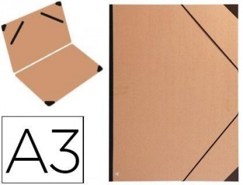 Carpeta de Dibujo kraft marrón c/gomas 32x45 A3+