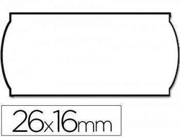 Etiquetas meto onduladas 26 x 16 mm lisa blanca removible rollo 1200 etiquetas