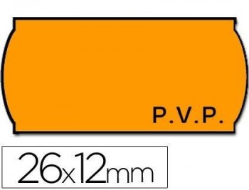 Etiquetas meto onduladas 26 x 12 mm pvp naranja fluor adh 2 rollo 1500 etiquetas