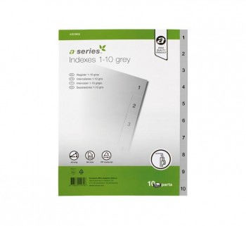INDICE A-SERIES 1-10 PP A4 GRIS AS0969