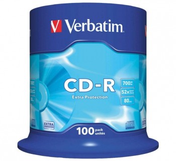 VERBATIM BOBINA 100U CD-R CRYSTAL 700MB 52X